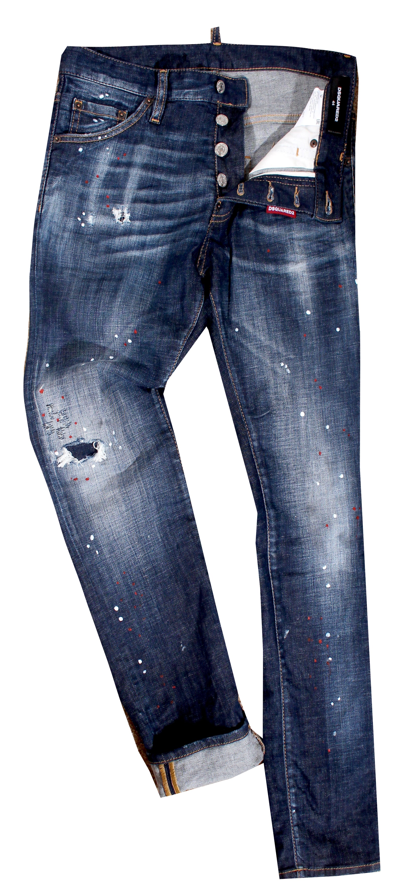 DSQUARED2 Men's Paint Splatter Denim in dark denim – view 3 of 3