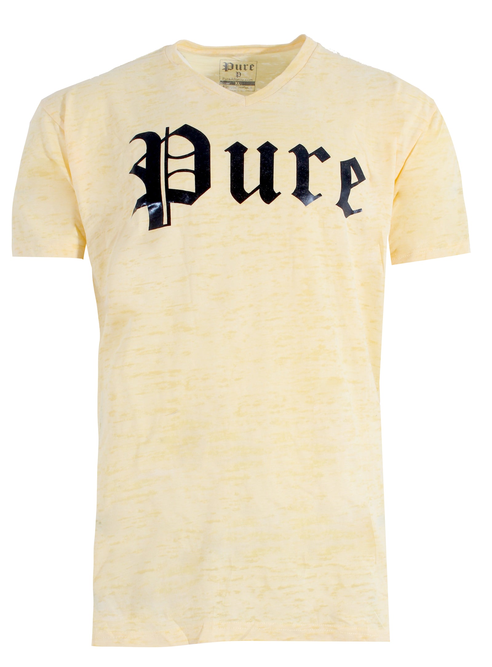 Men's Yellow Pure Tee with Black Pure Logo