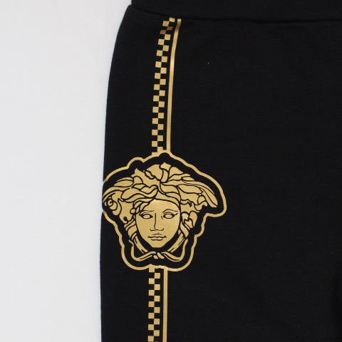 Young Versace Boys Sweatpants with Medusa Logo in black and gold – view 3 of 3