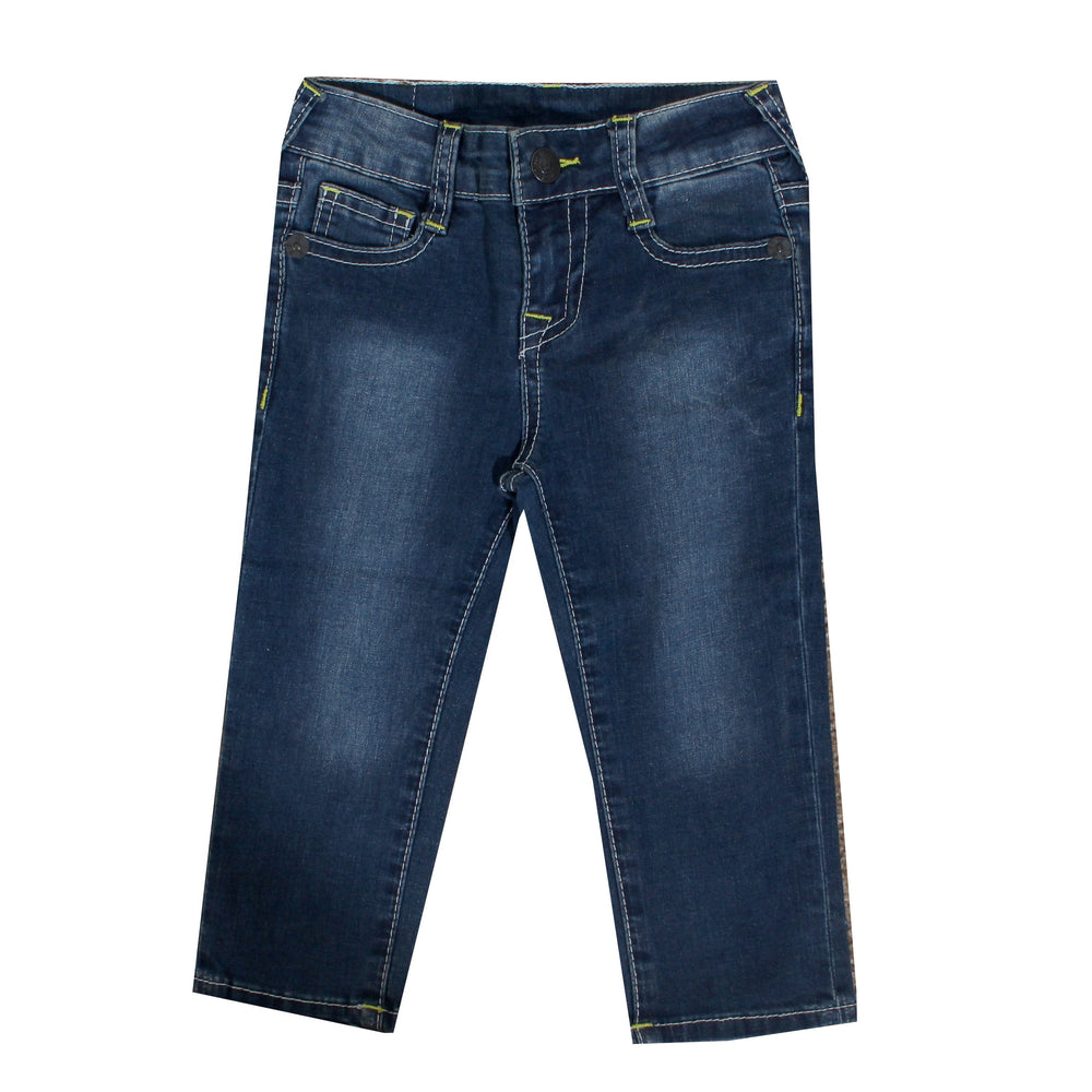 True Religion Kids Jeans with Green Stitching in blue – view 1 of 2
