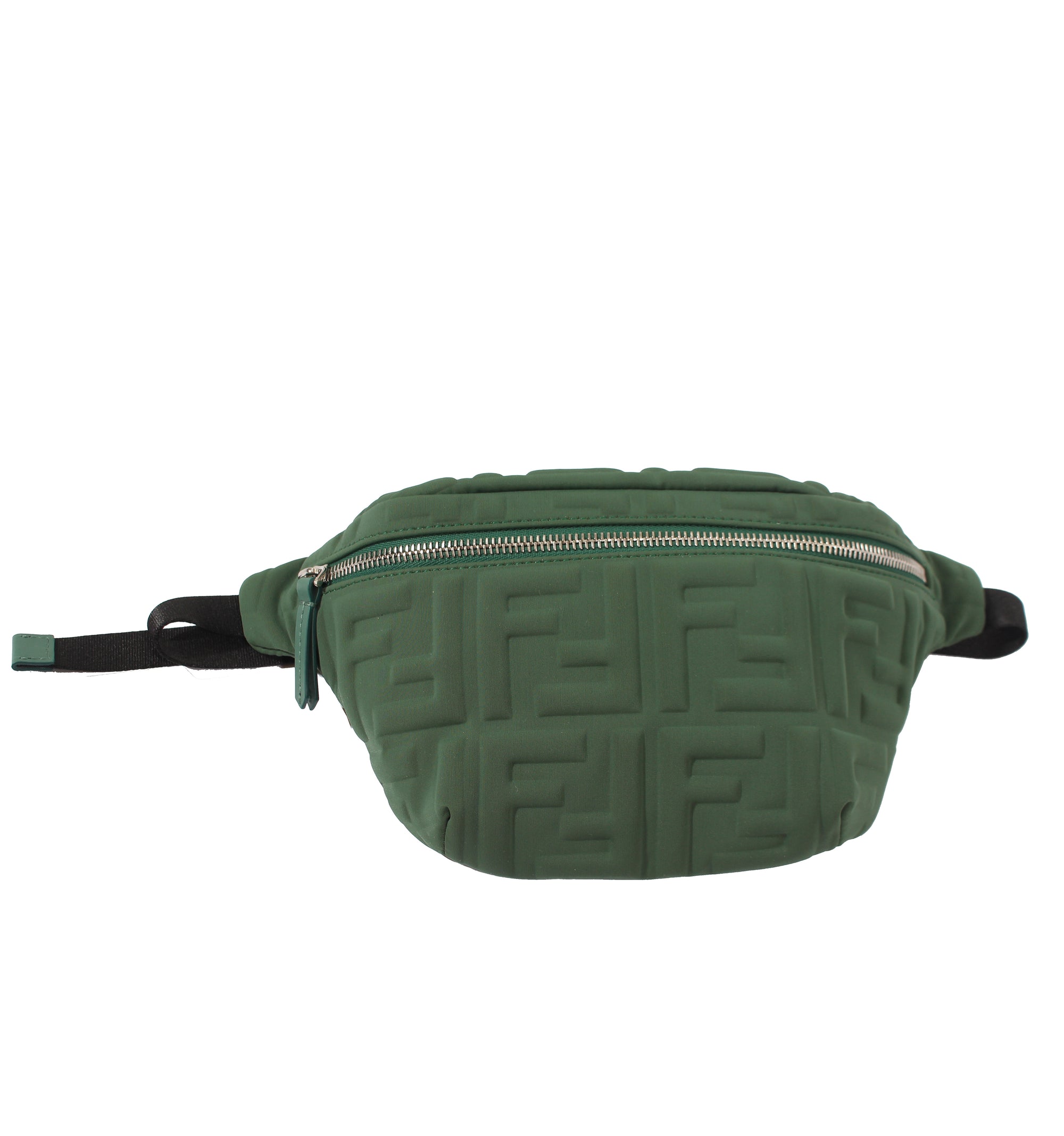 Cross Body Bag With Allover Logo Treatment - Green