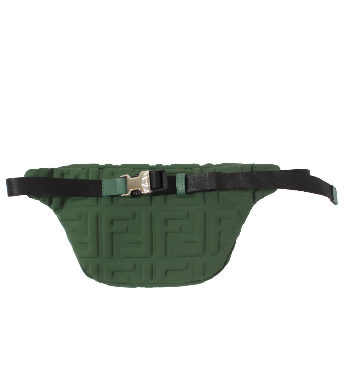 Cross Body Bag With Allover Logo Treatment - Green