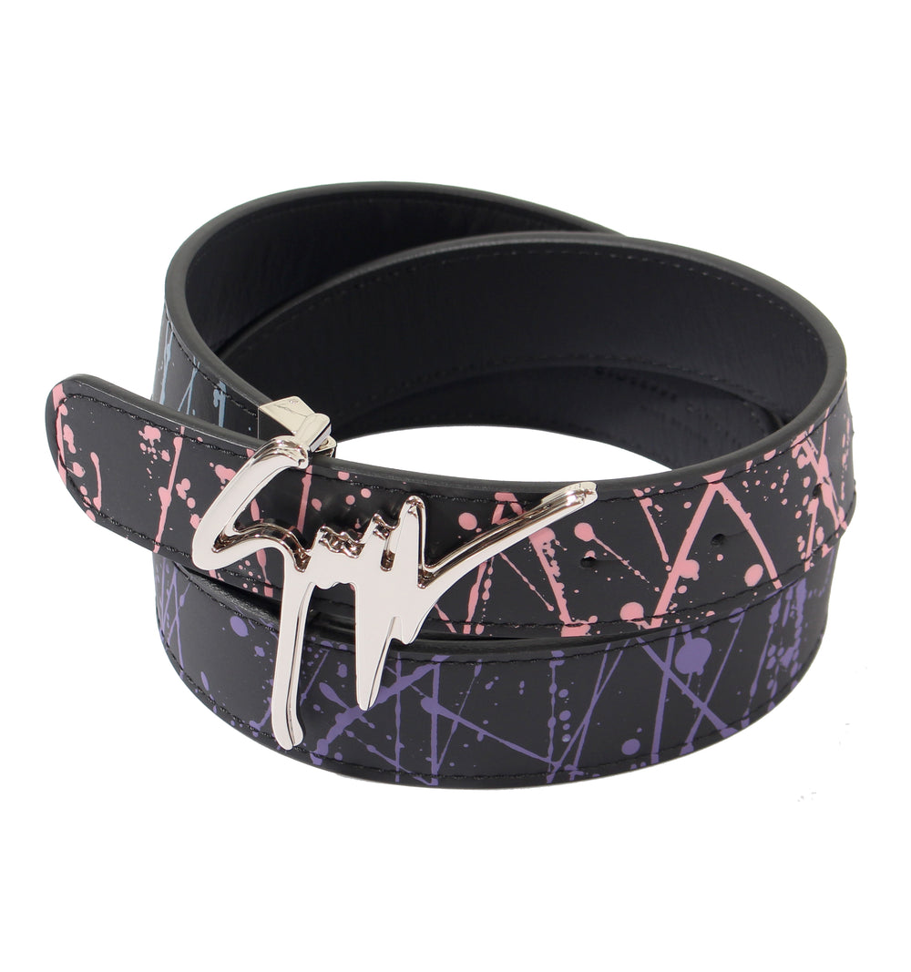 Giuseppe Zanotti Paint Splatter Belt - Black – view 1 of 2