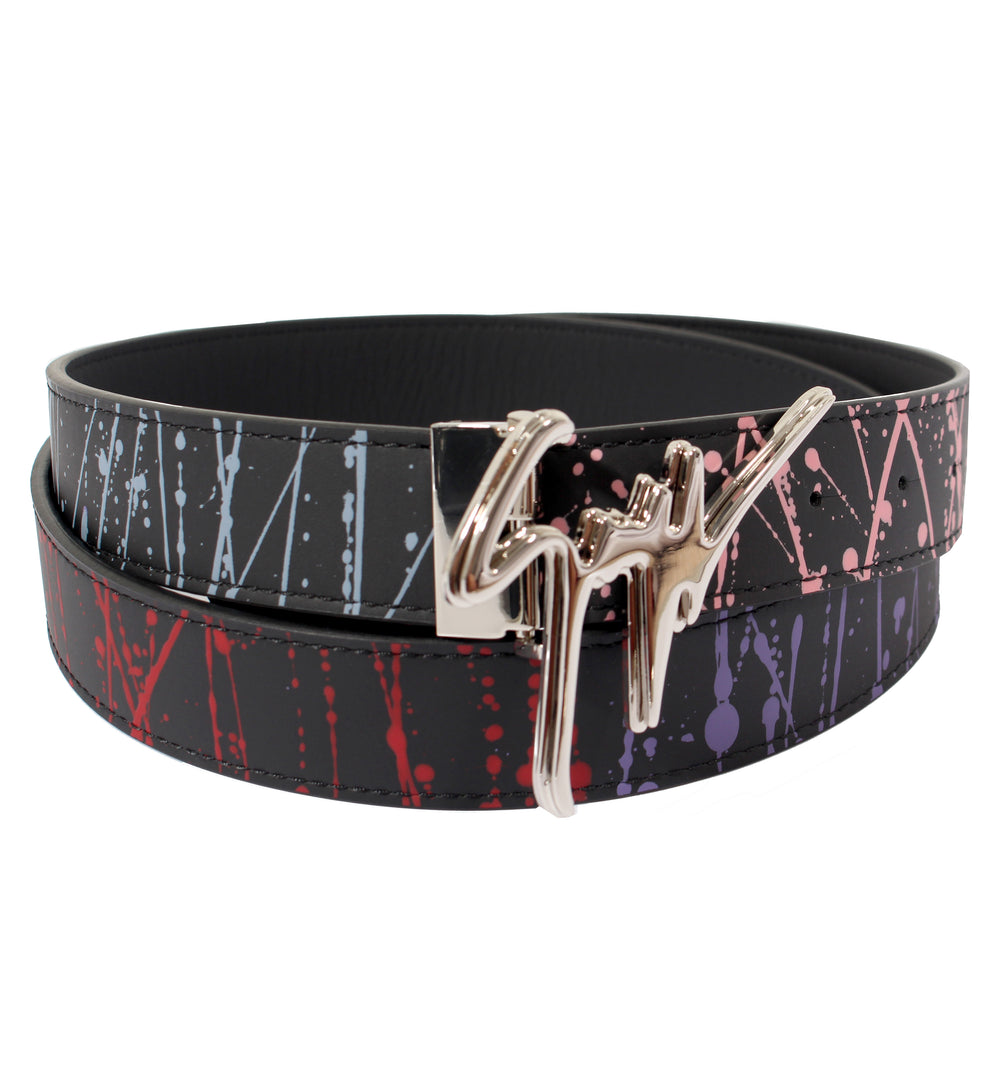 Giuseppe Zanotti Paint Splatter Belt - Black – view 2 of 2