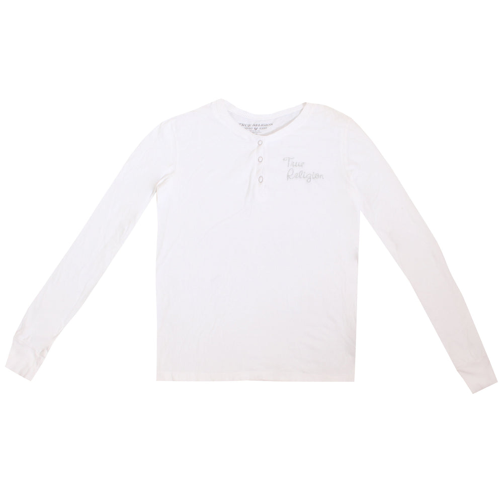 Girls True Religion Long Sleeve Cursive Tee