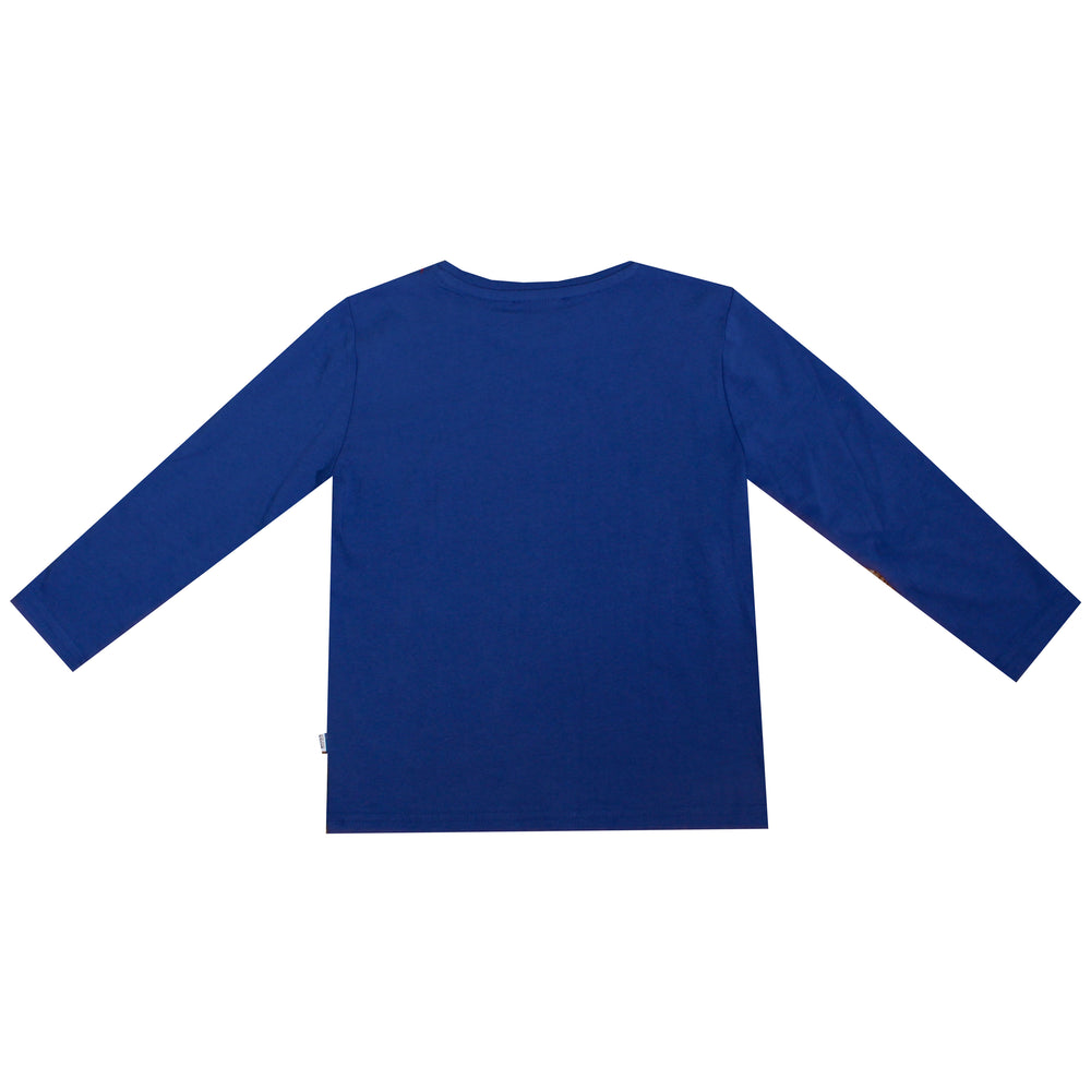 Hugo Boss Boys Long Sleeve Embellished Logo Tee in blue – view 2 of 2