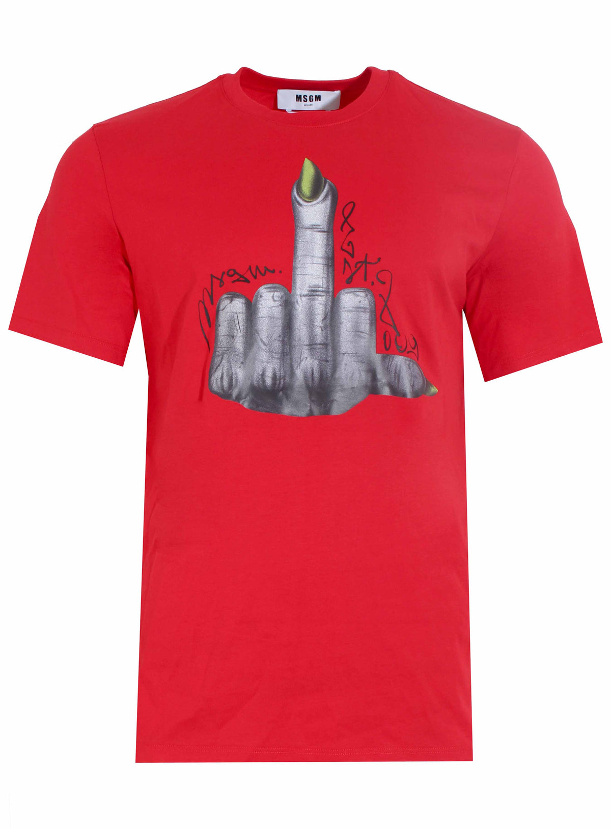 Men&#39;s MSGM Short Sleeve Tee Shirt-Red