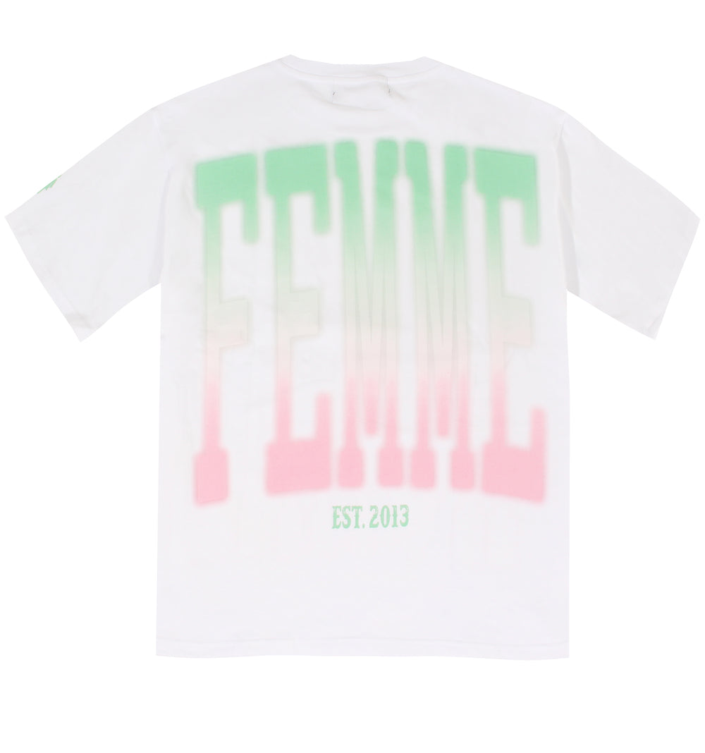 Twilight Tee - White Green and Pink