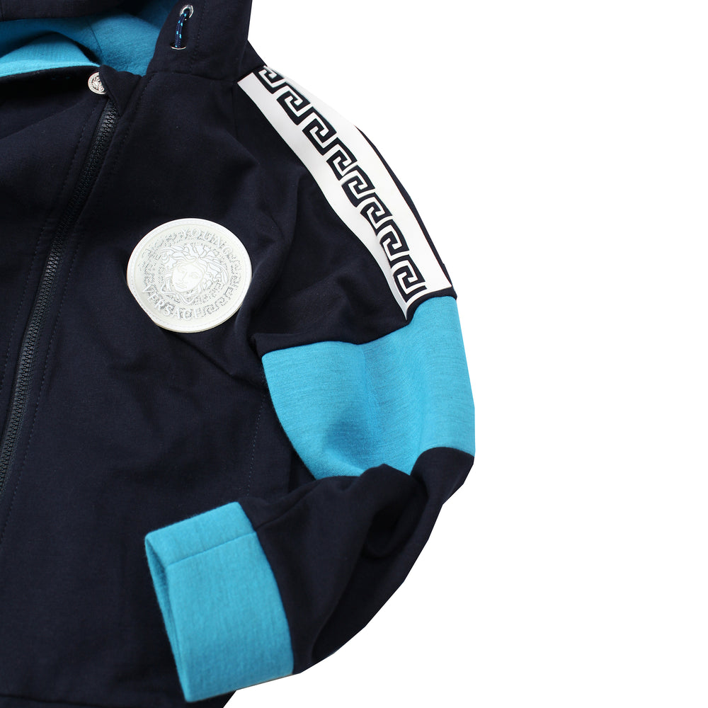Boys 3D Medusa Long Sleeve Hoodie-Blue Aqua