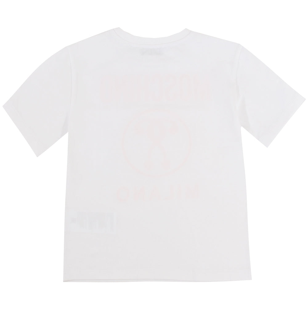 Kids SS Maxi Tee W/ 3D Logo - White