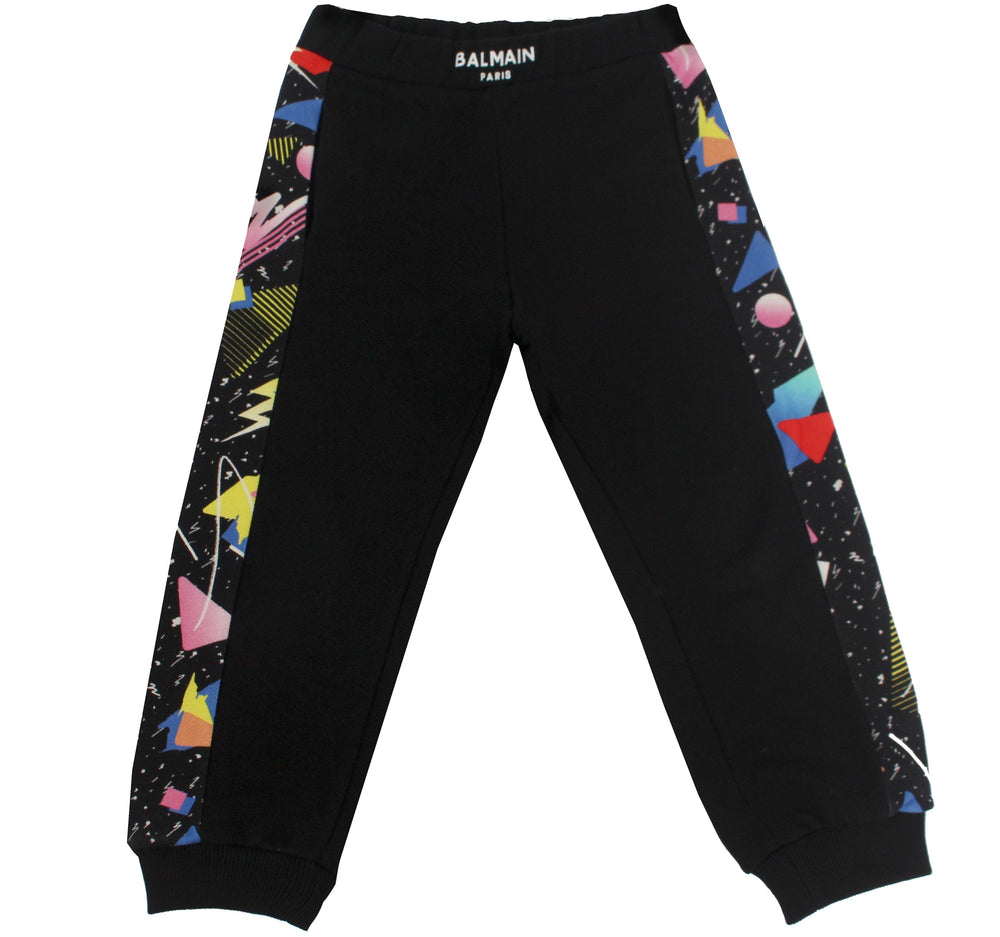 Balmain Kids Sweatpants with Graffiti Pop Print in black – view 1 of 2