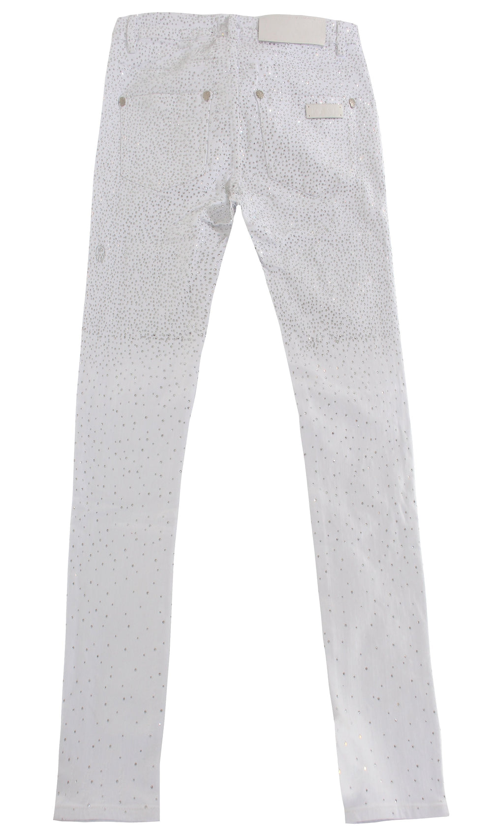 Kash Slim Fit White Denim with clear crystals – view 9 of 12