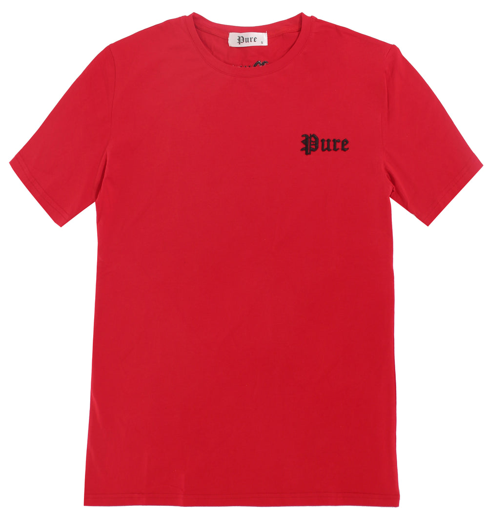 Embroidered Short Sleeve Pure Tee in red – view 5 of 6