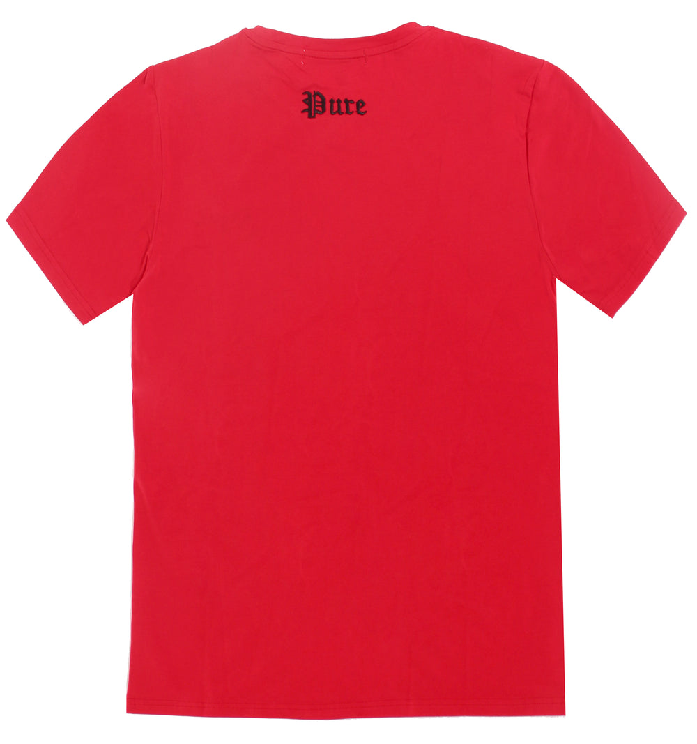 Embroidered Short Sleeve Pure Tee in red – view 6 of 6