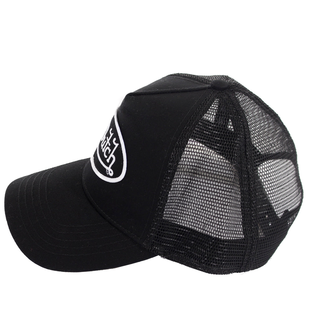 Premium Trucker Hat - Black With White Logo