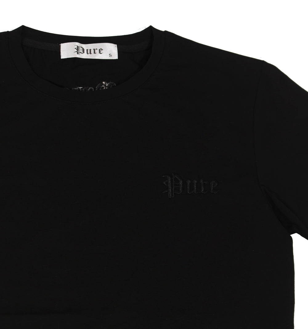 Embroidered SS Pure Tee in black – view 4 of 5