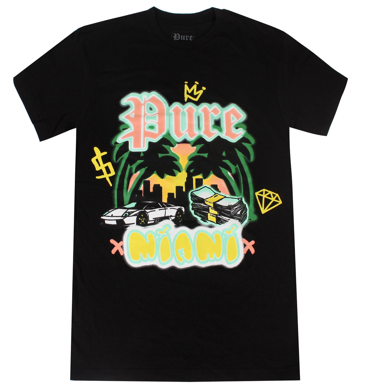 PURE MIAMI AIRBRUSH TEE-White
