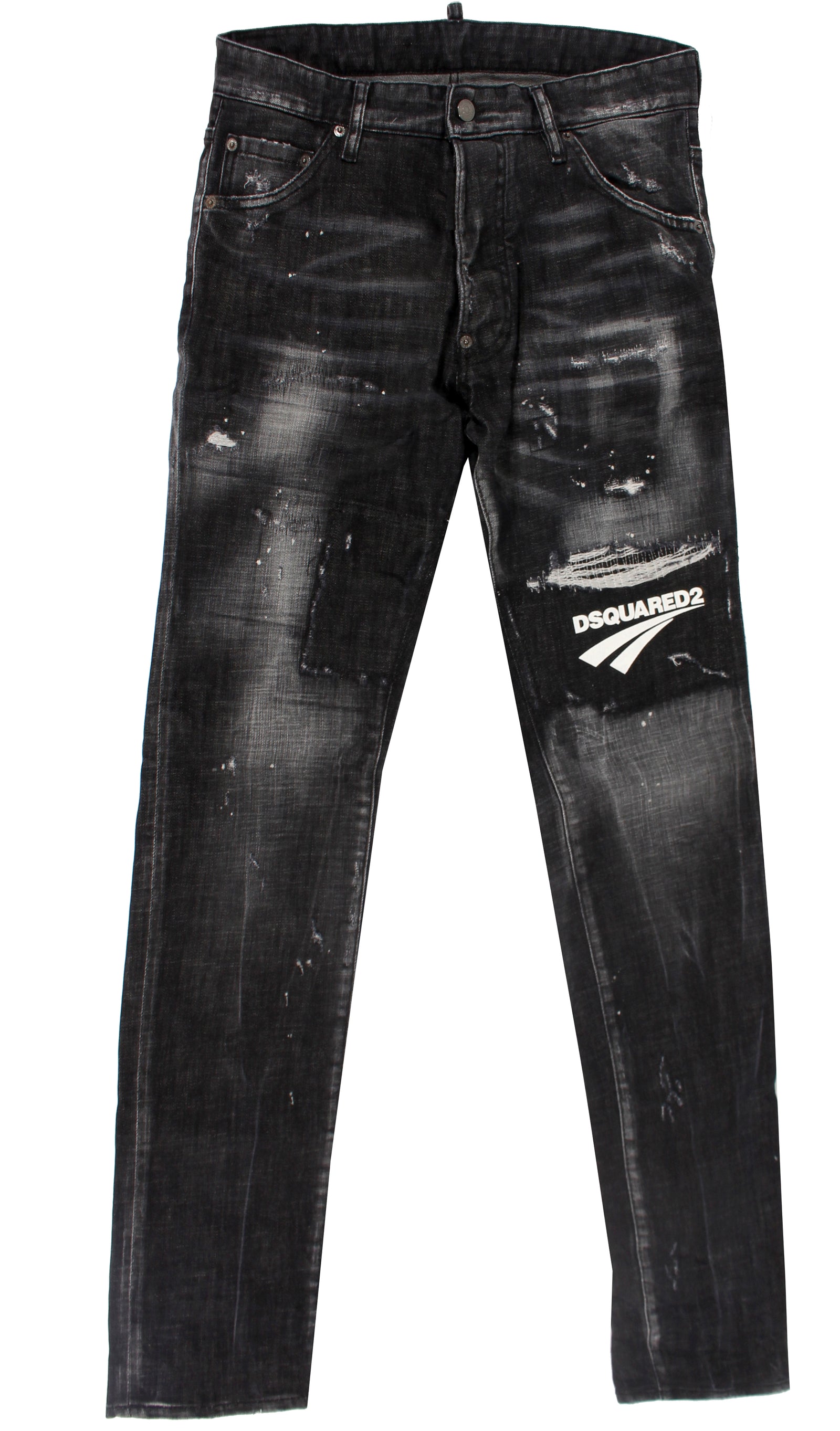 Dsquared2 Thigh Logo 5 Pocket Denim - Black