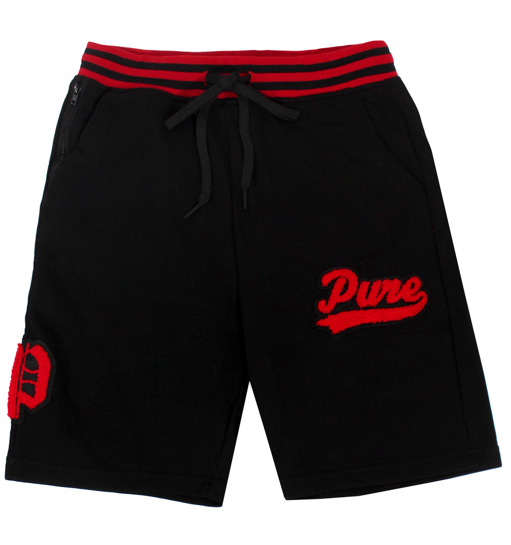 Pure Varsity Shorts in black and red – view 1 of 4