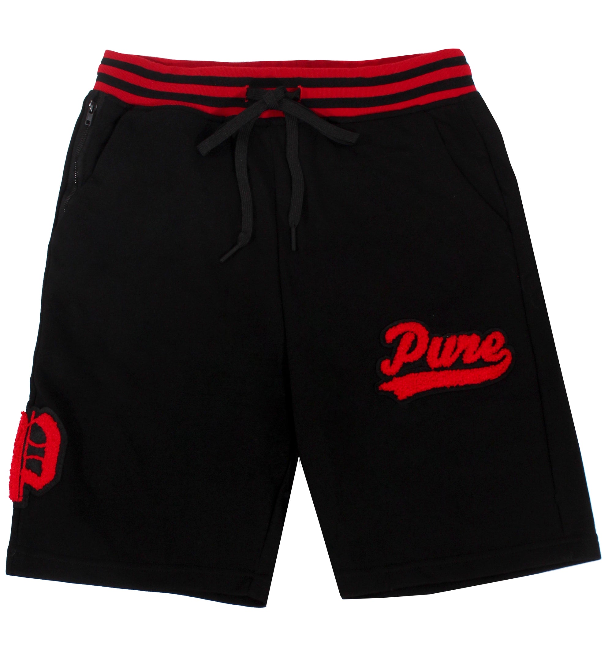 Pure Varsity Shorts - Black & Red