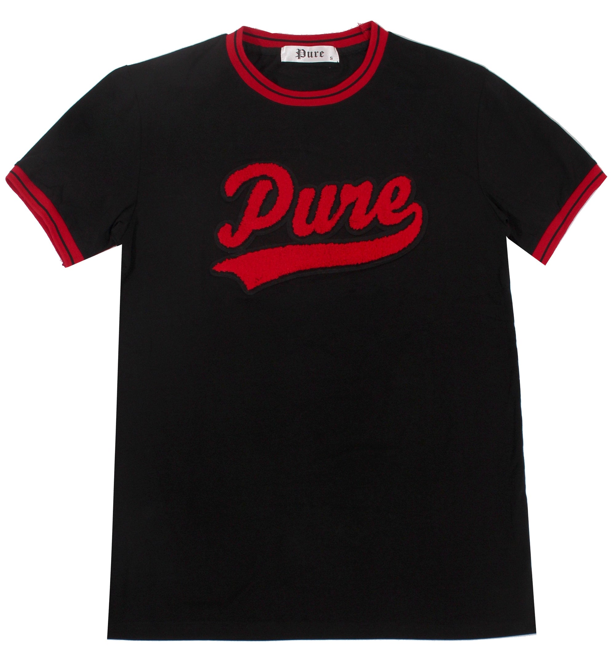 Pure Varsity T-Shirt - Black & Red