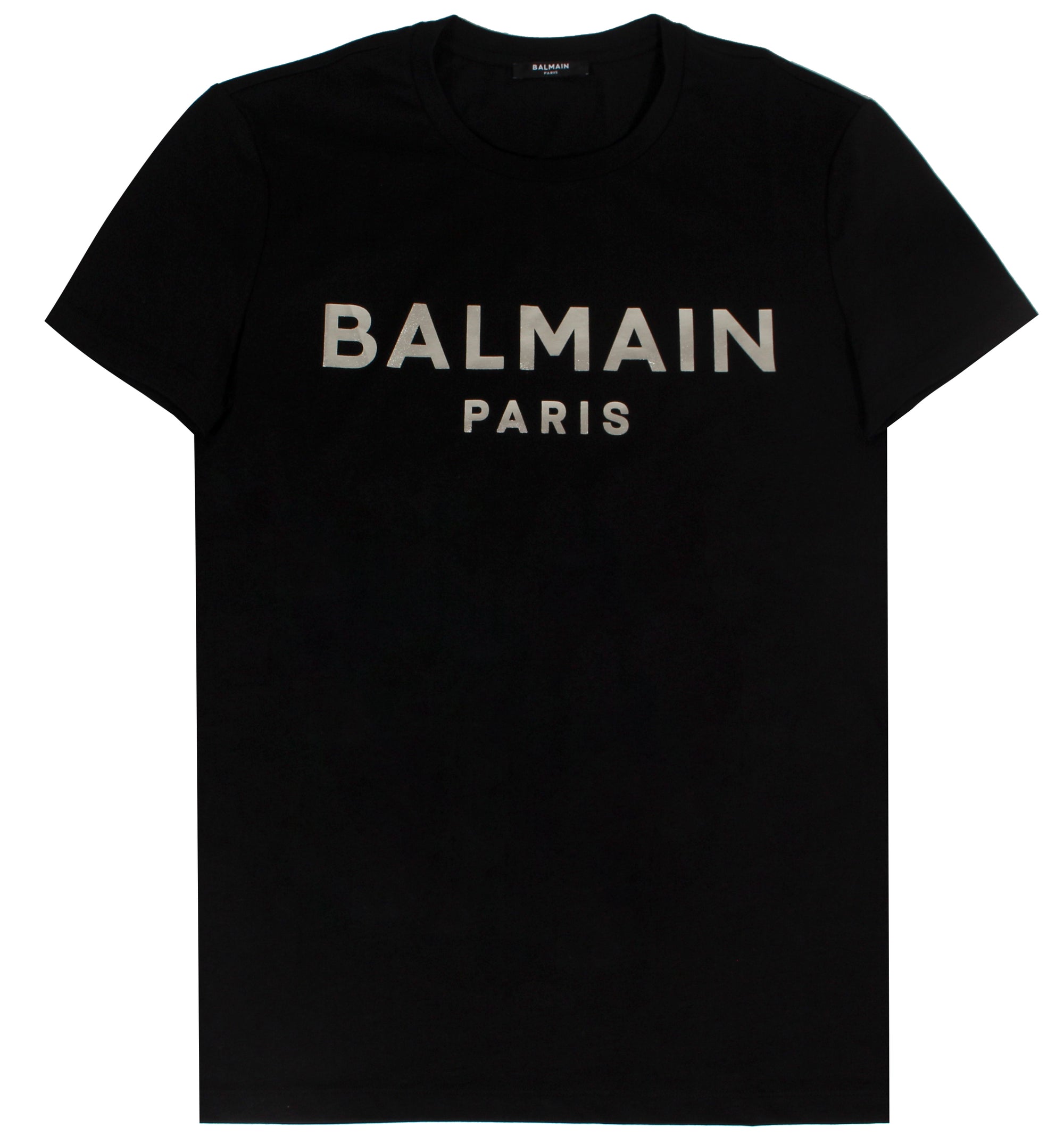 Balmain Foil Logo T-Shirt - Black & Silver