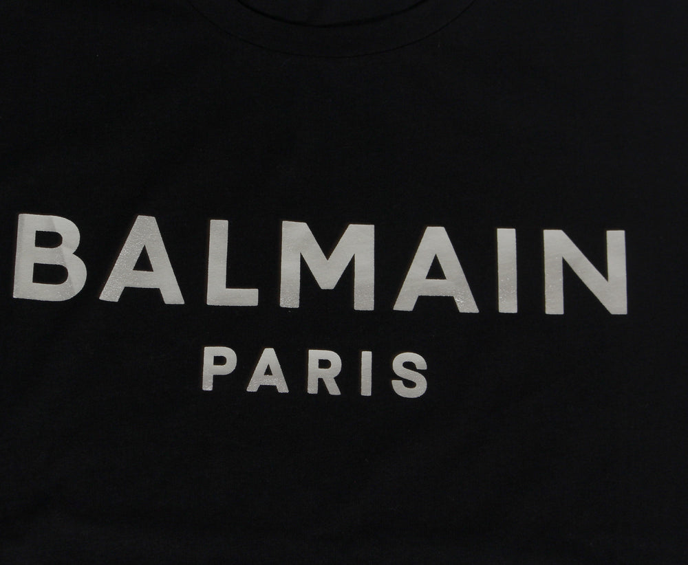 Balmain Foil Logo T-Shirt - Black & Silver