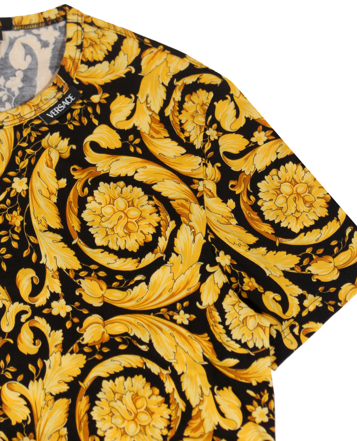 Barocco Print Tee - Black and Gold