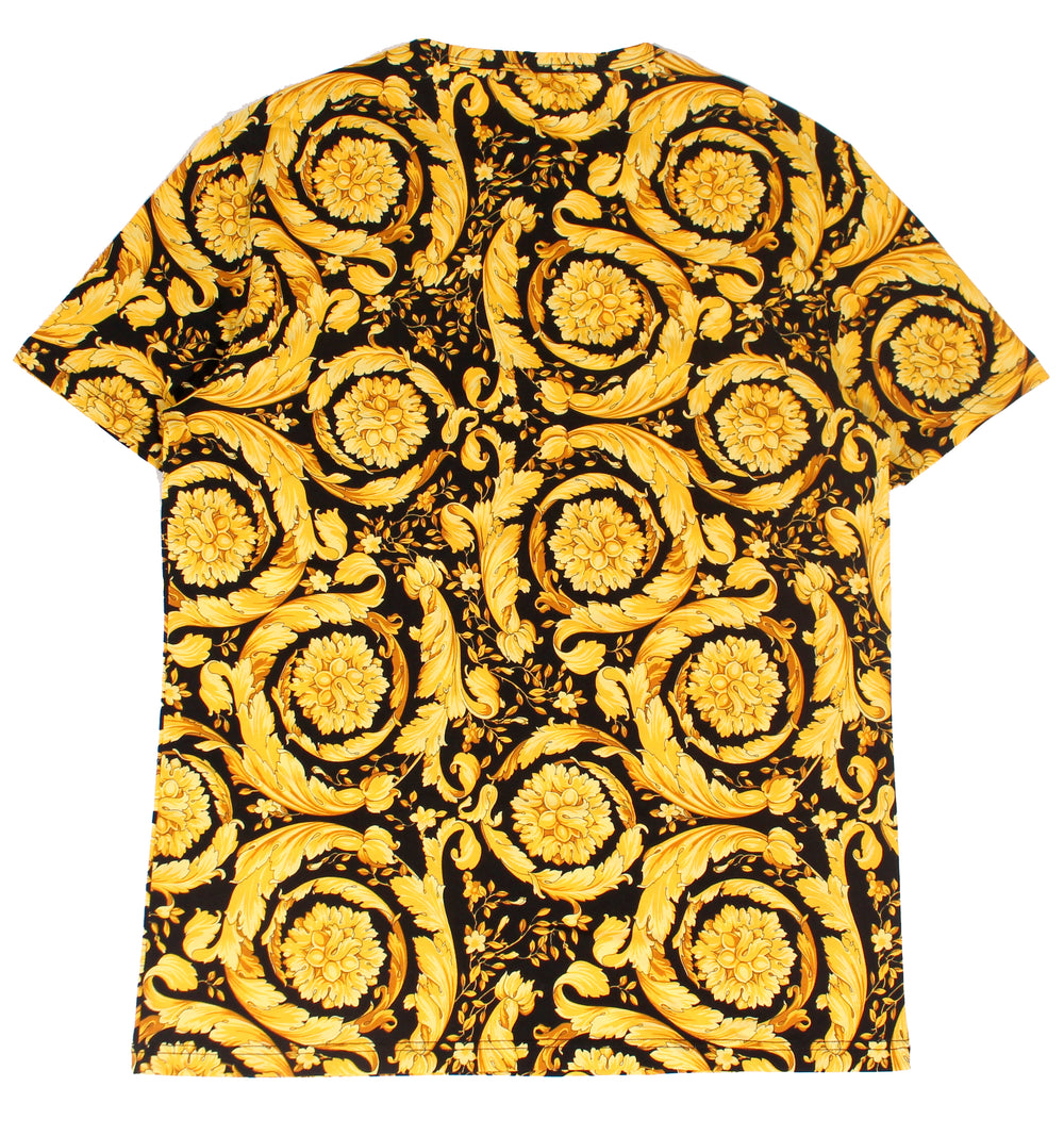 Versace Barocco Print Tee in black/gold – view 3 of 3