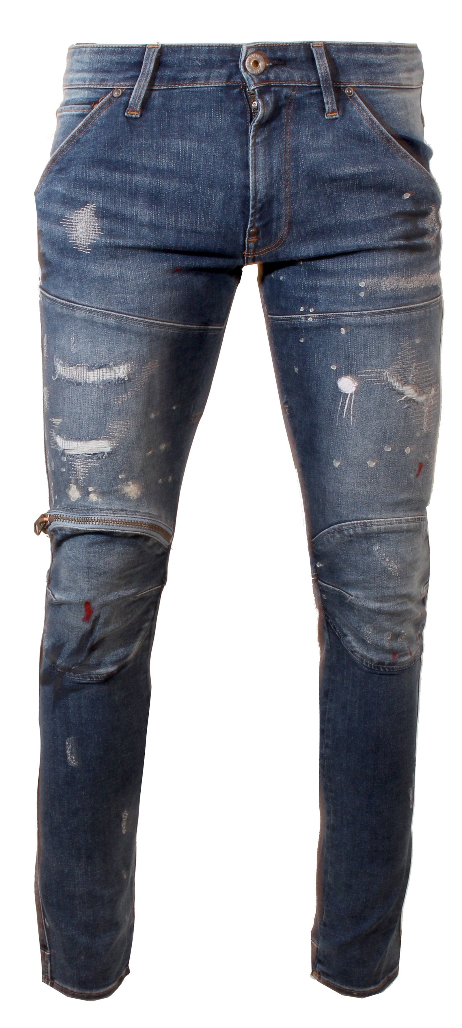 G-Star RAW Men's 5620 3D Zip Knee Skinny Jeans in sun faded prussian blue – view 1 of 2