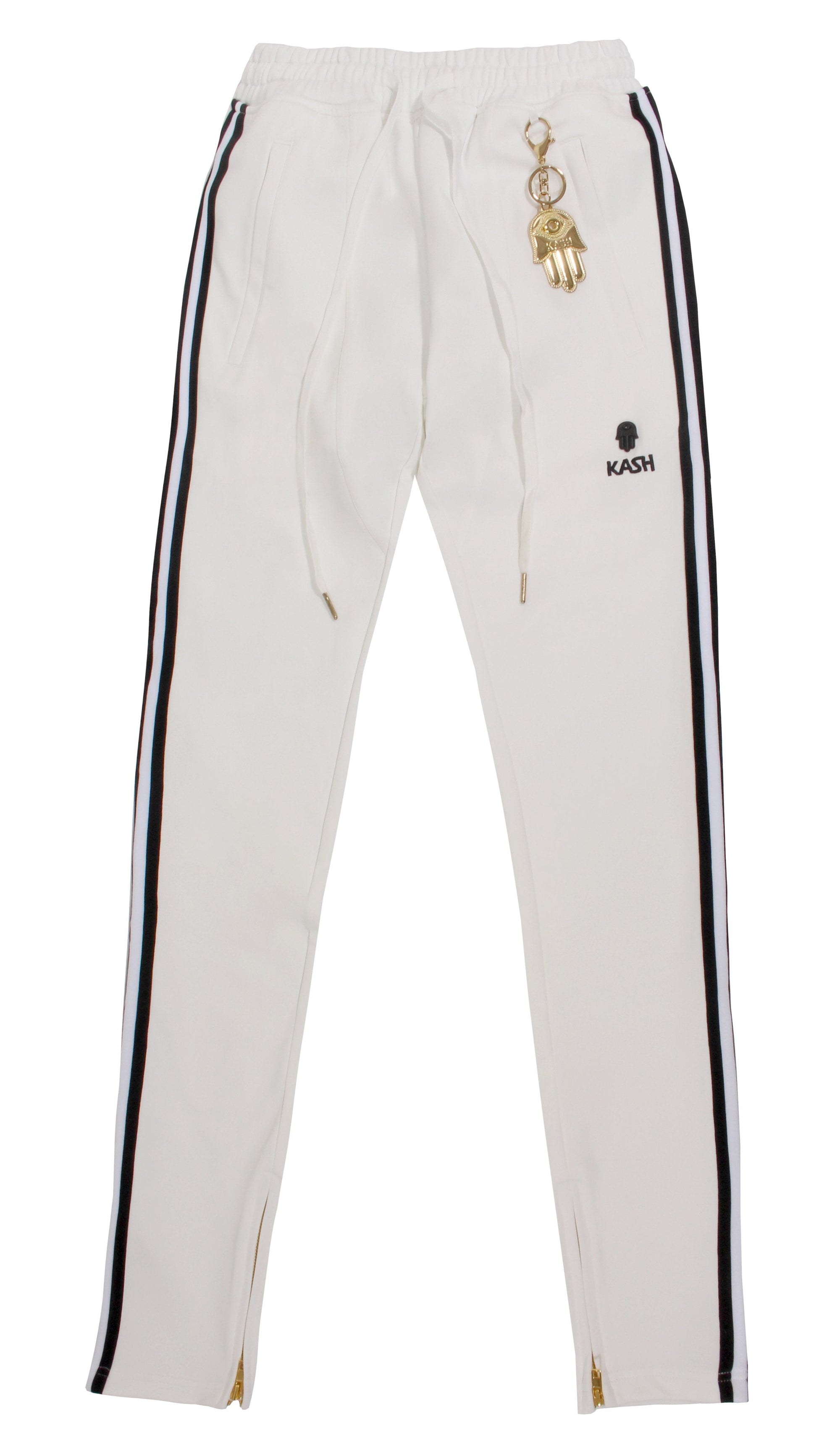 Kash Track Pant W/ Embroidery - White