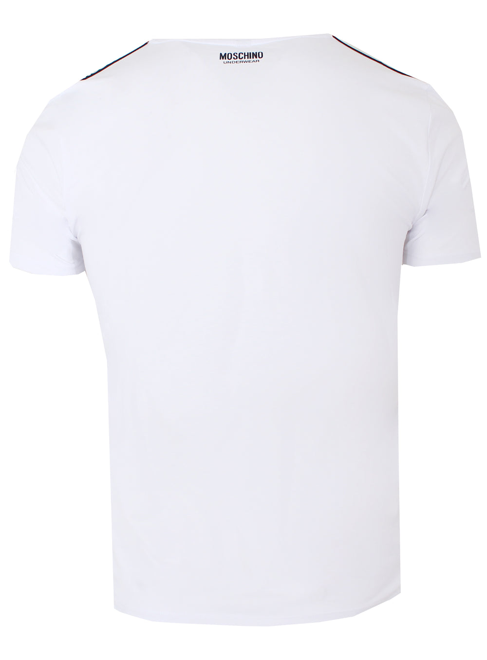 Men's Stretch Side Logo Moschino Tee with Black Stripe