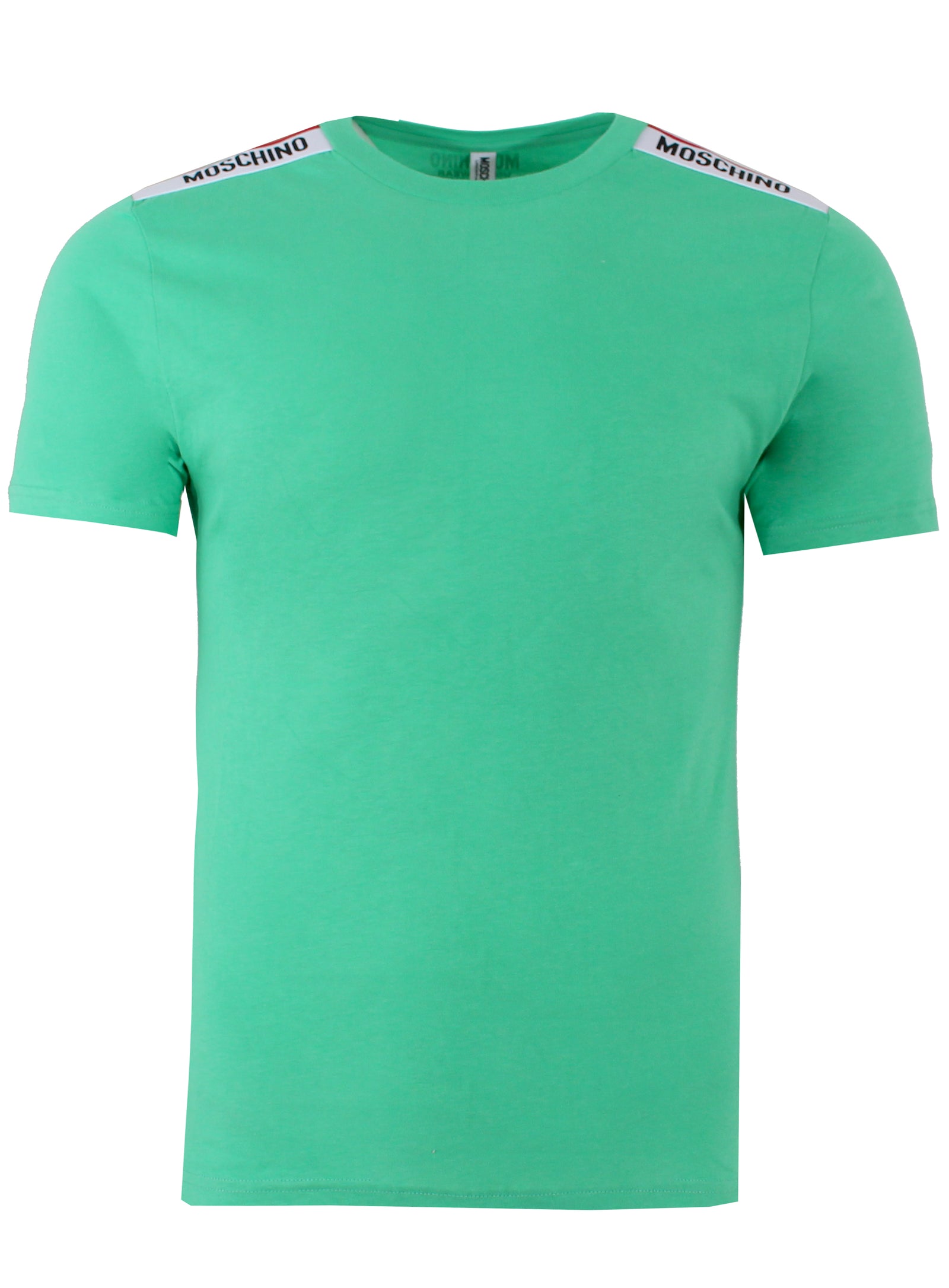 Men's Moschino Side Stripe Stretch Tee-Green