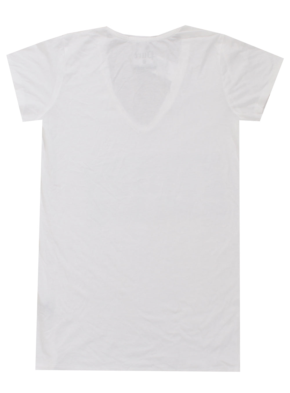 Pure V-Neck Tee with Gold Block Logo in white – view 2 of 3