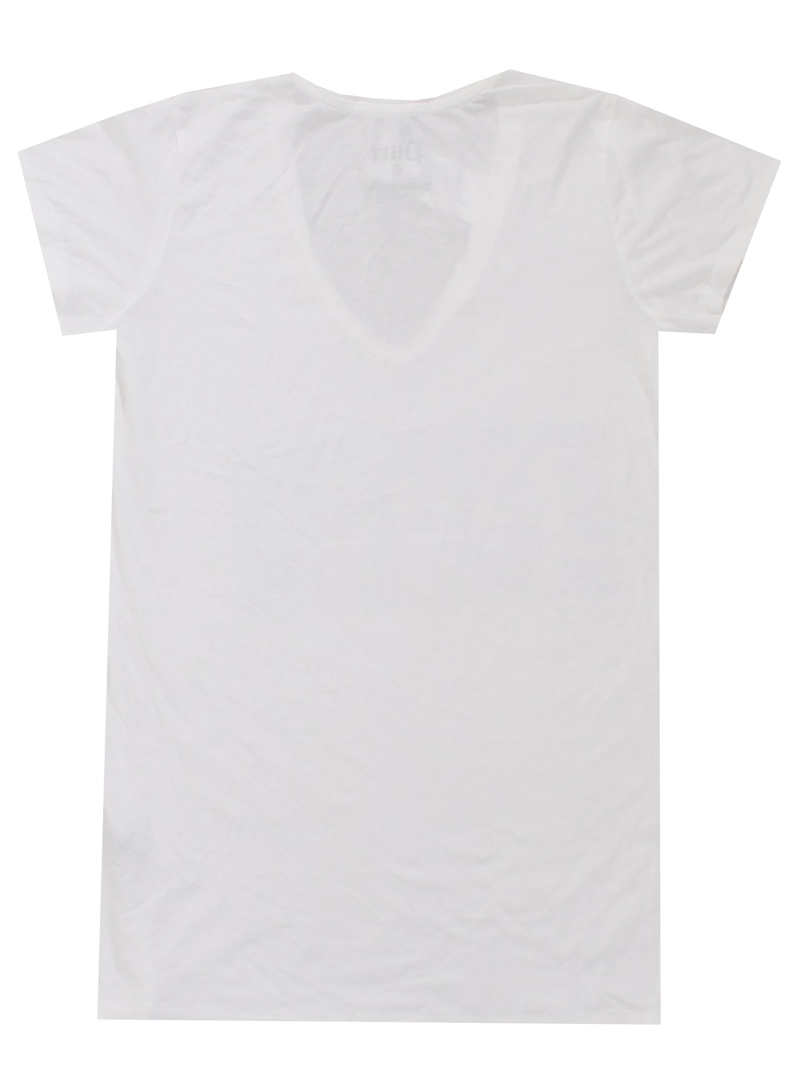 Pure V-Neck Tee with Gold Block Logo in white – view 2 of 3