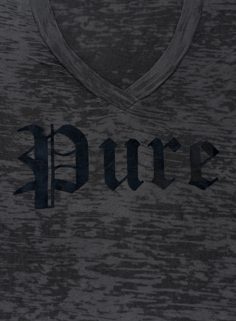 Pure V-Neck Tee with Black Logo in grey – view 3 of 3