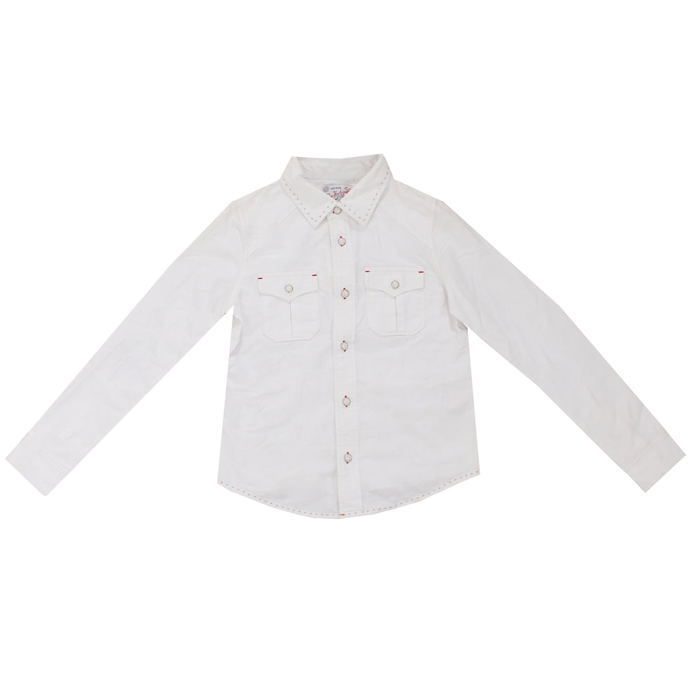 True Religion Boys Workwear Oxford Shirt-White
