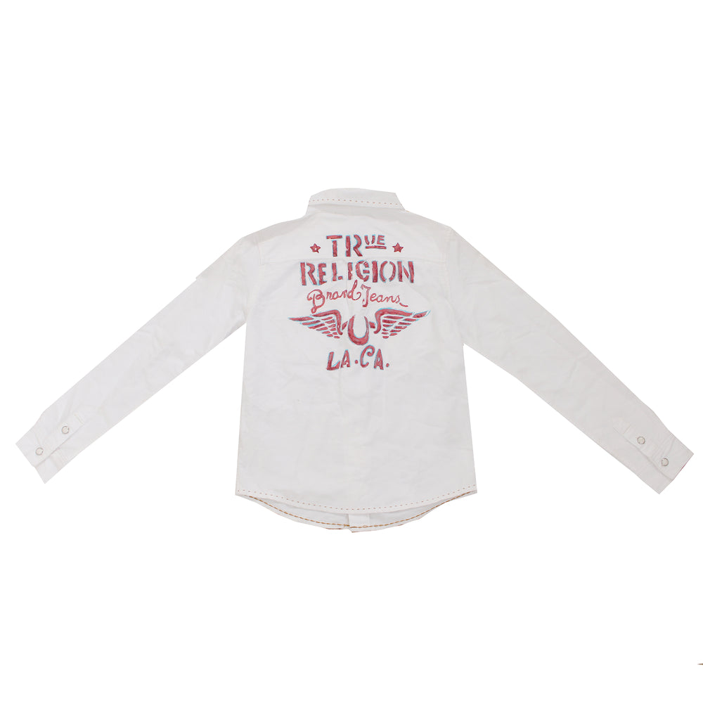 True Religion Boys Workwear Oxford Shirt-White