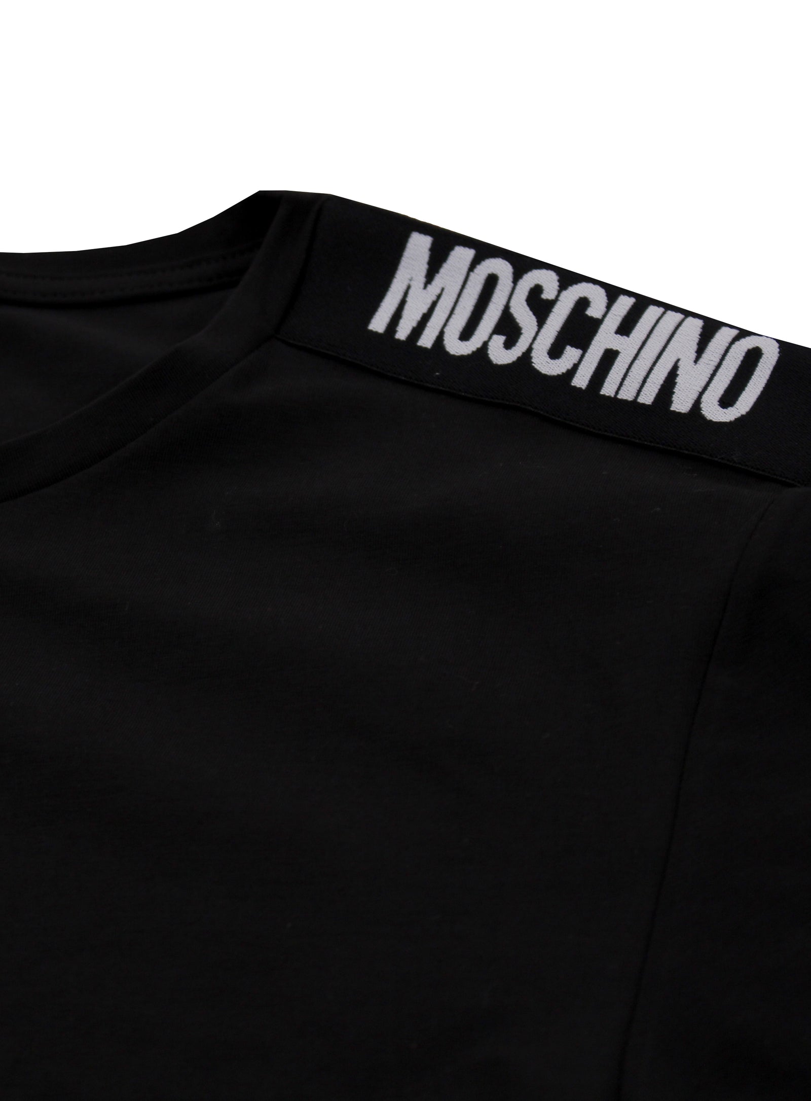 Men's Moschino Short Sleeve Stretch Side Stripe Logo Tee