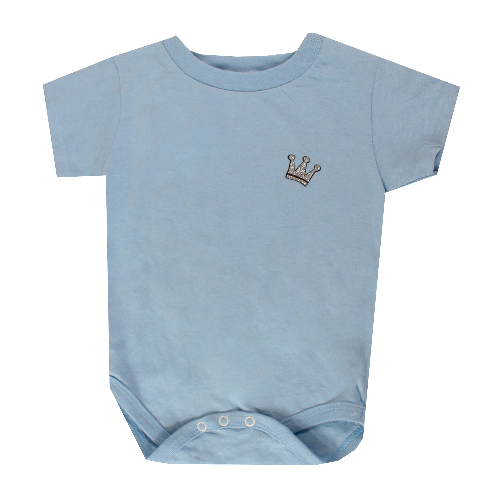 Rabbit Skins Light Blue Pure Prince Onesie with Crown Logo