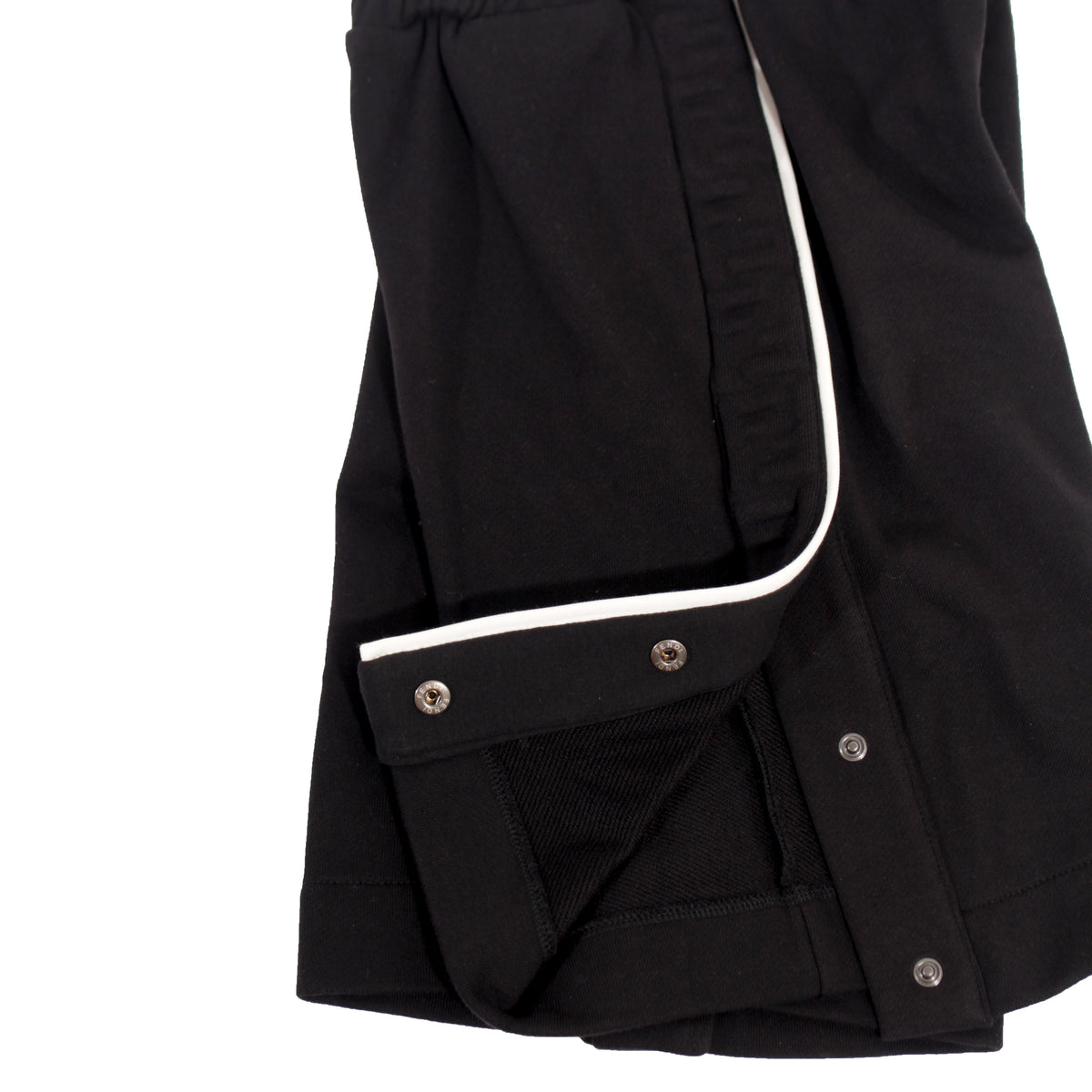 Track Shorts With Side Snap and Logo Trim - Black