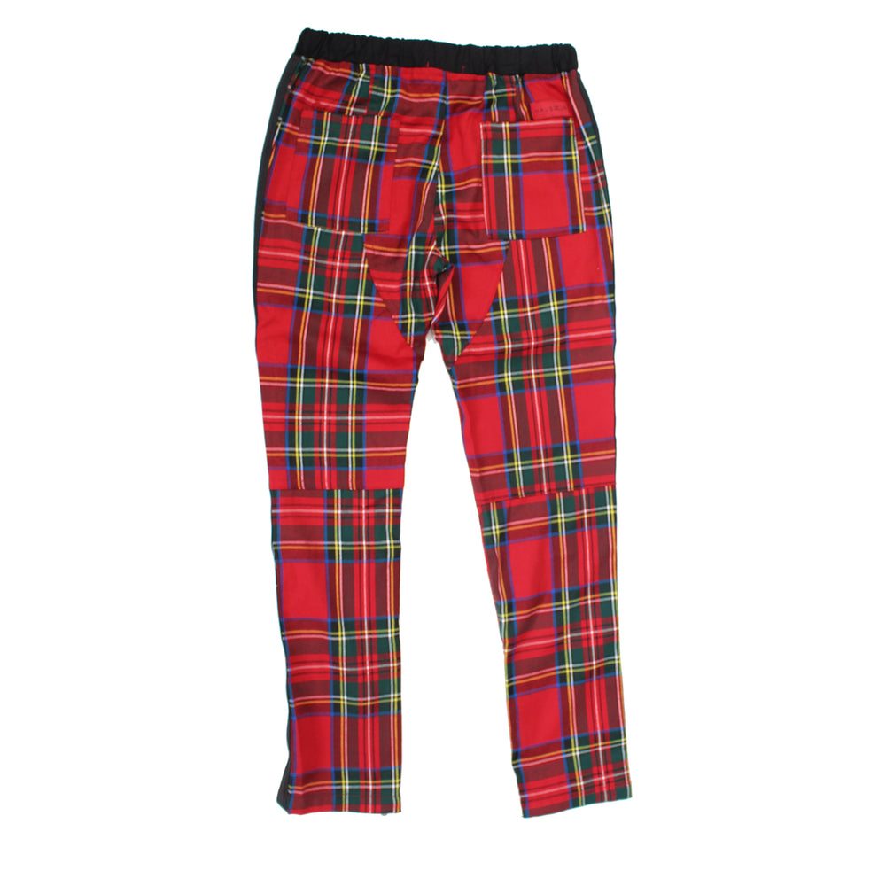 Elliot Plaid Track Pants-Red