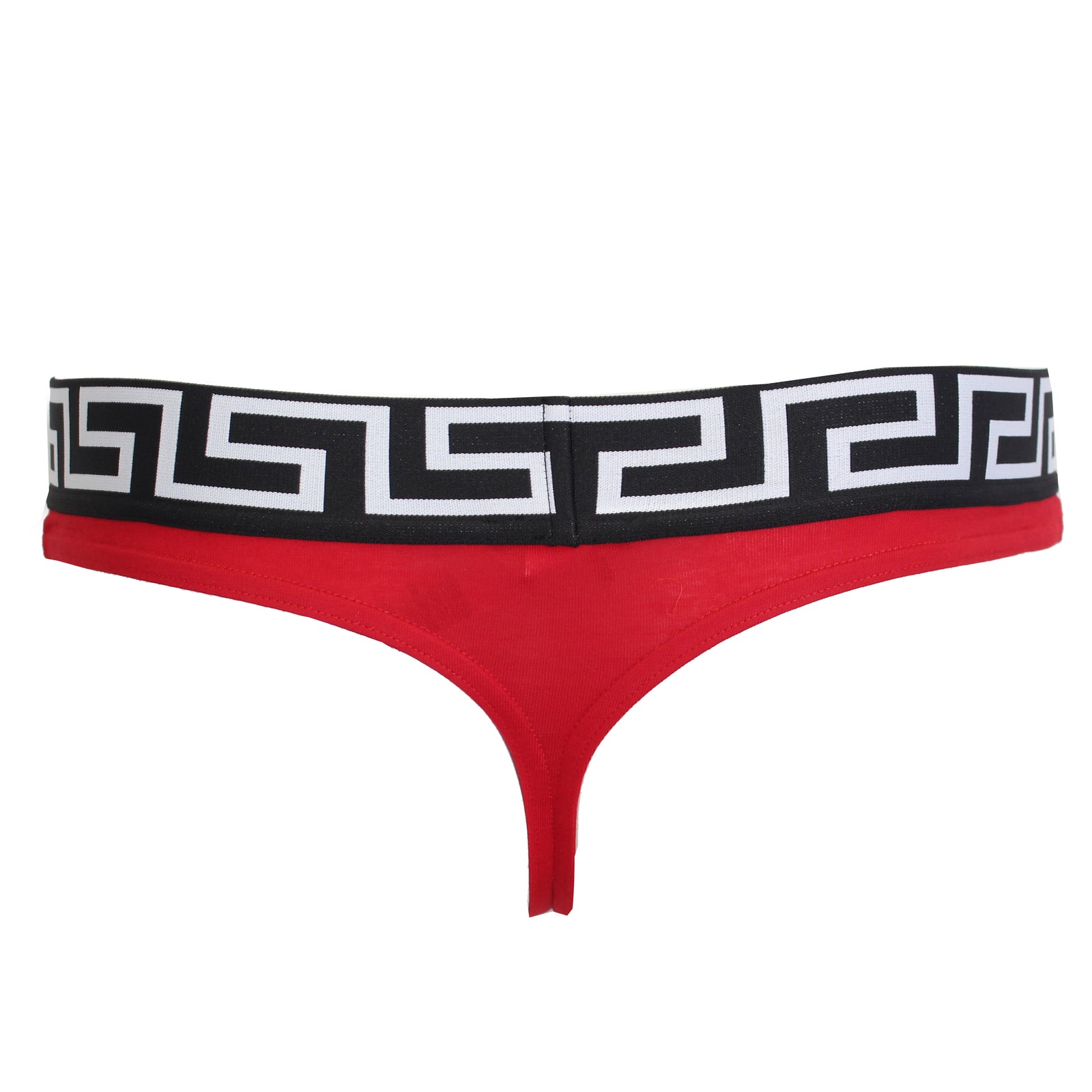Versace Men's Greca Border Thong in red, black and white – view 2 of 2