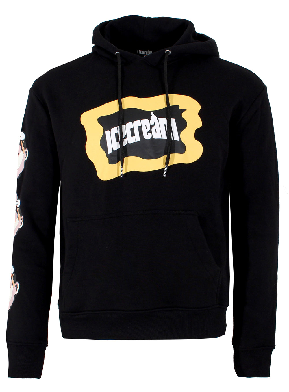 Icecream Flag Long Sleeve Hoodie in black – view 1 of 4