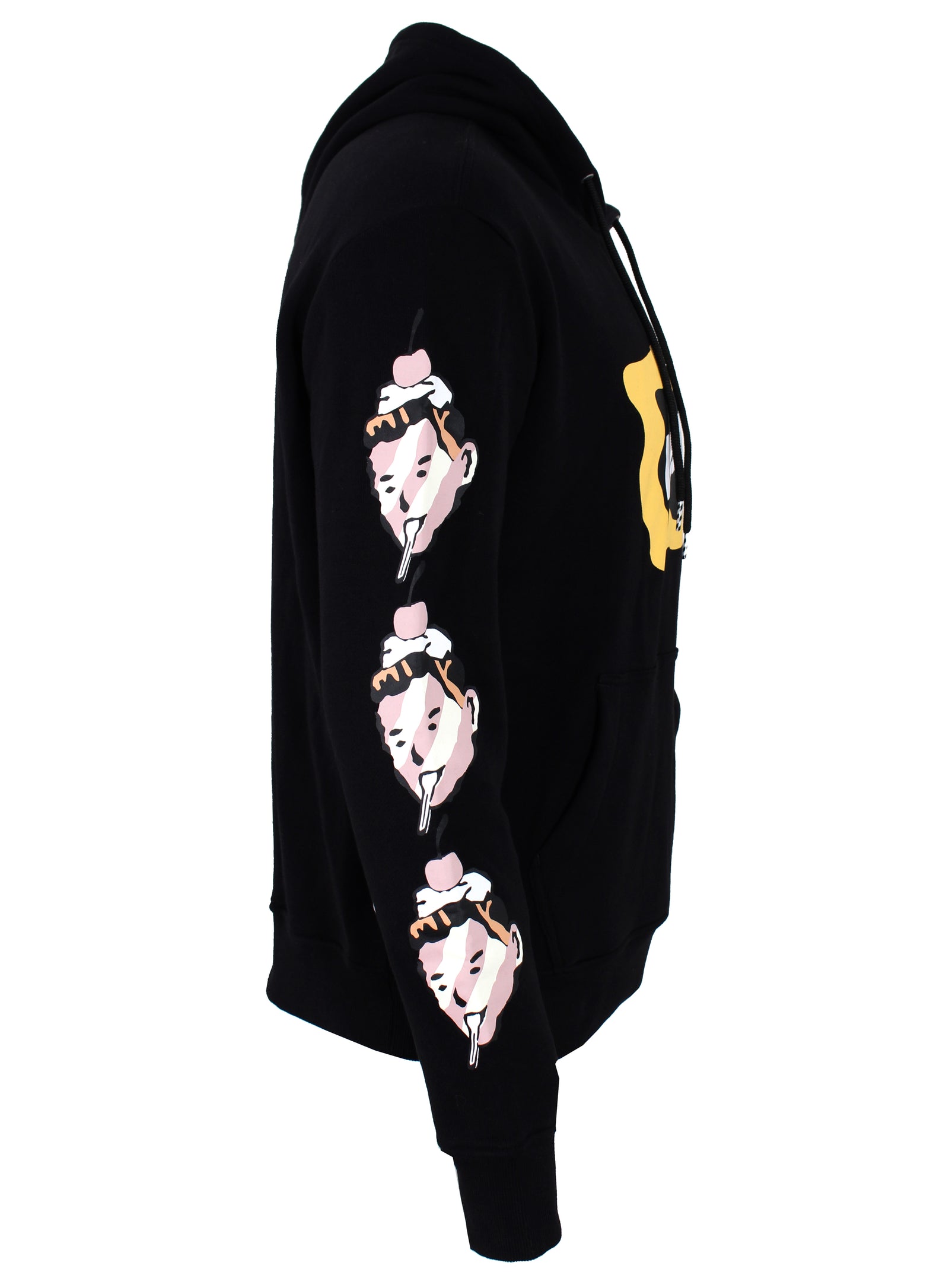 Icecream Flag Long Sleeve Hoodie in black – view 2 of 4