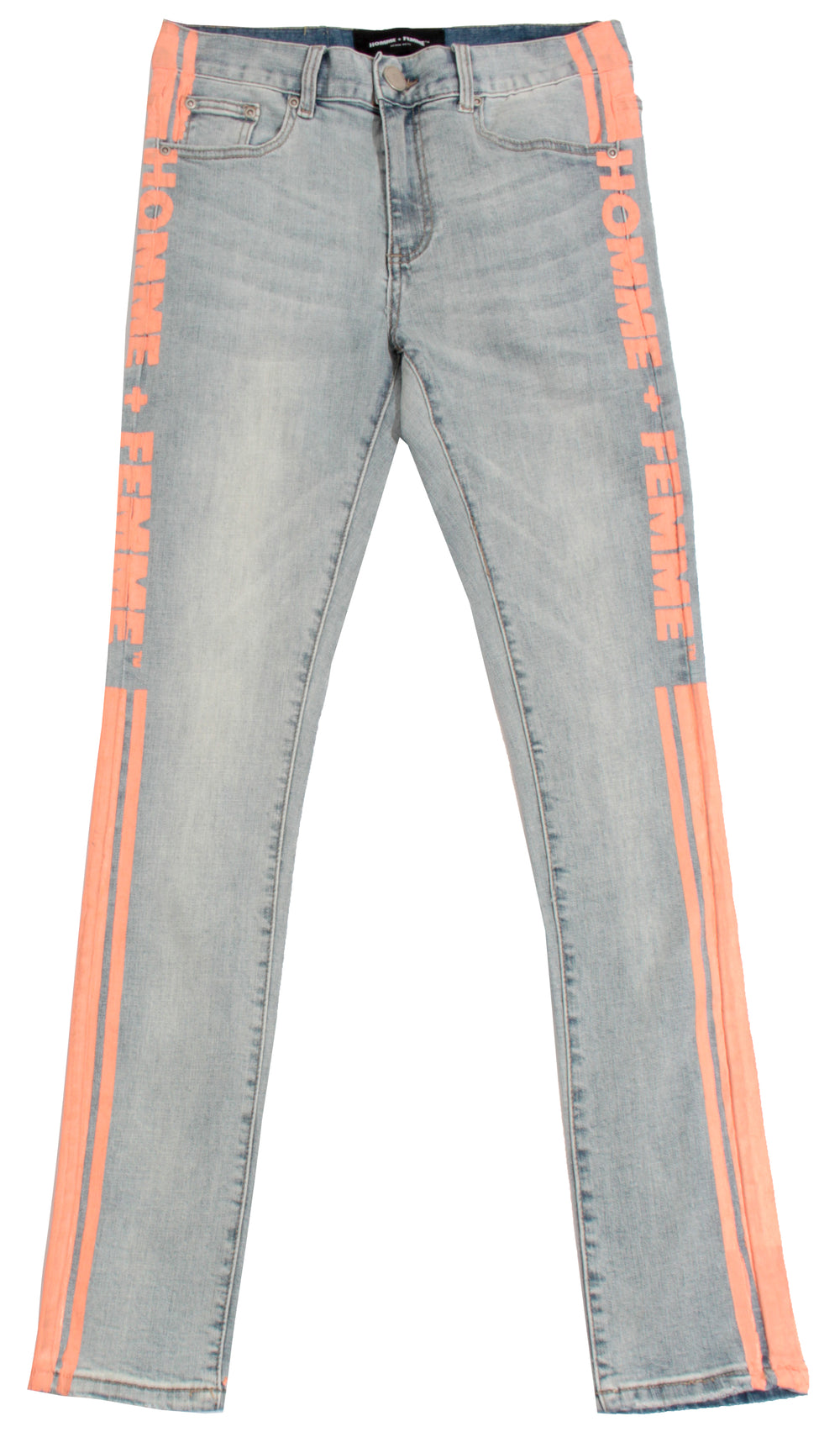 Homme + Femme Striped Denim in blue with powder pink – view 1 of 2