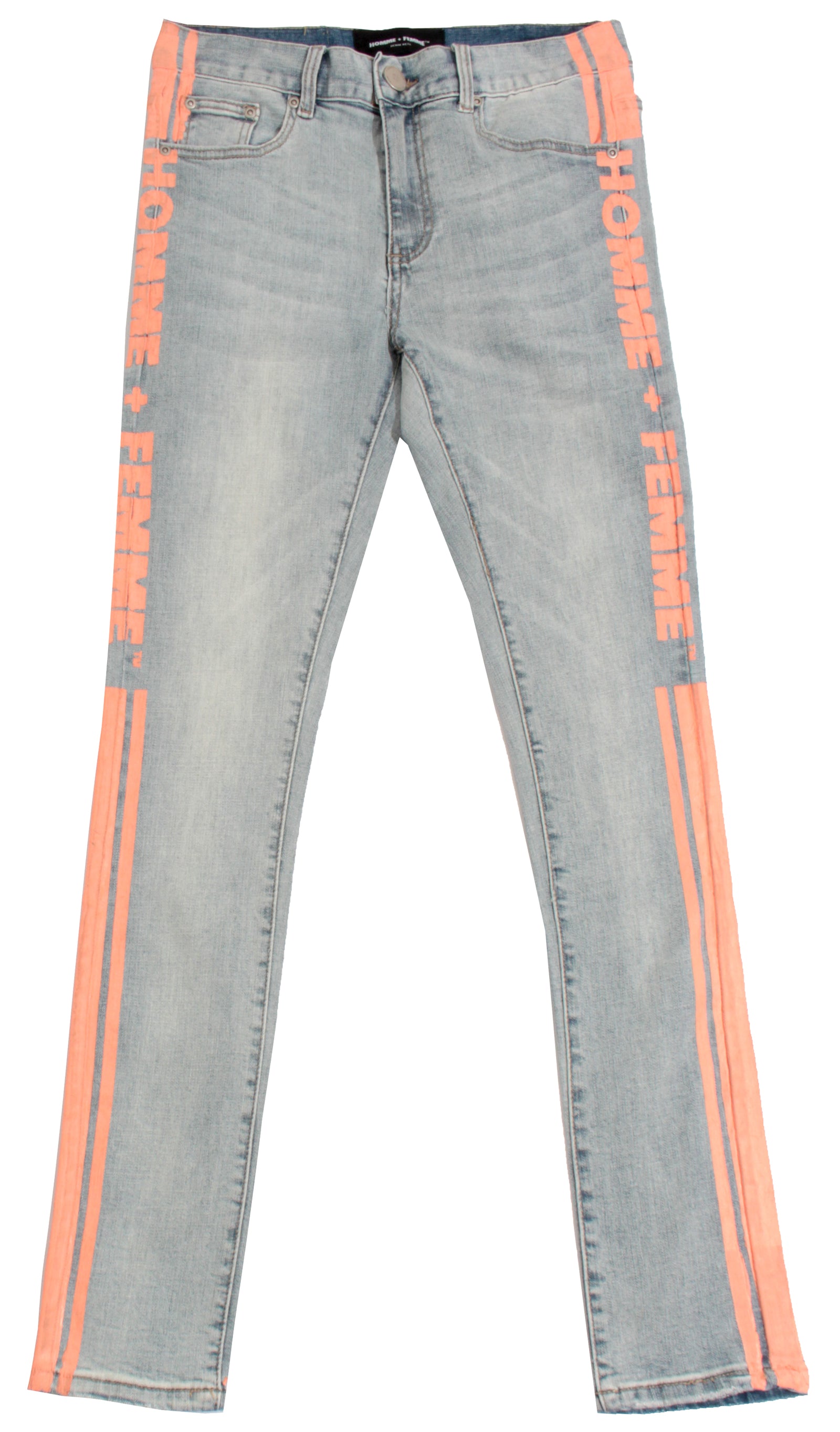 Homme + Femme Striped Denim in blue with powder pink – view 1 of 2