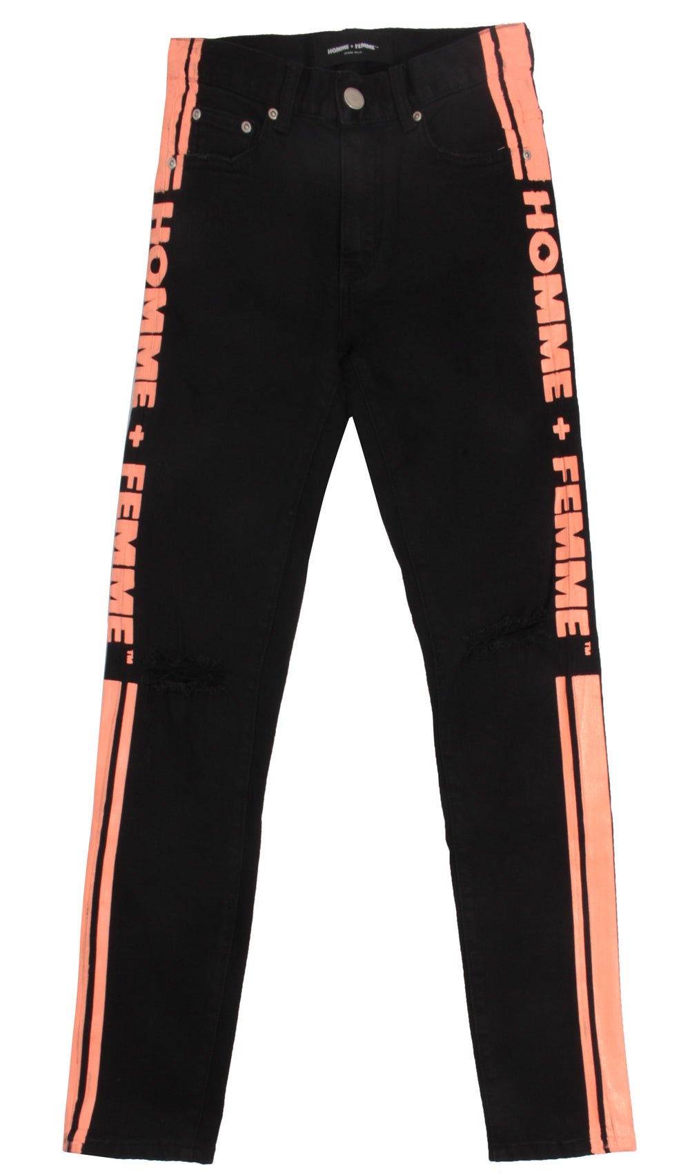 Homme + Femme Striped Denim Black w/ Powder Pink in black with powder pink stripe – view 1 of 2