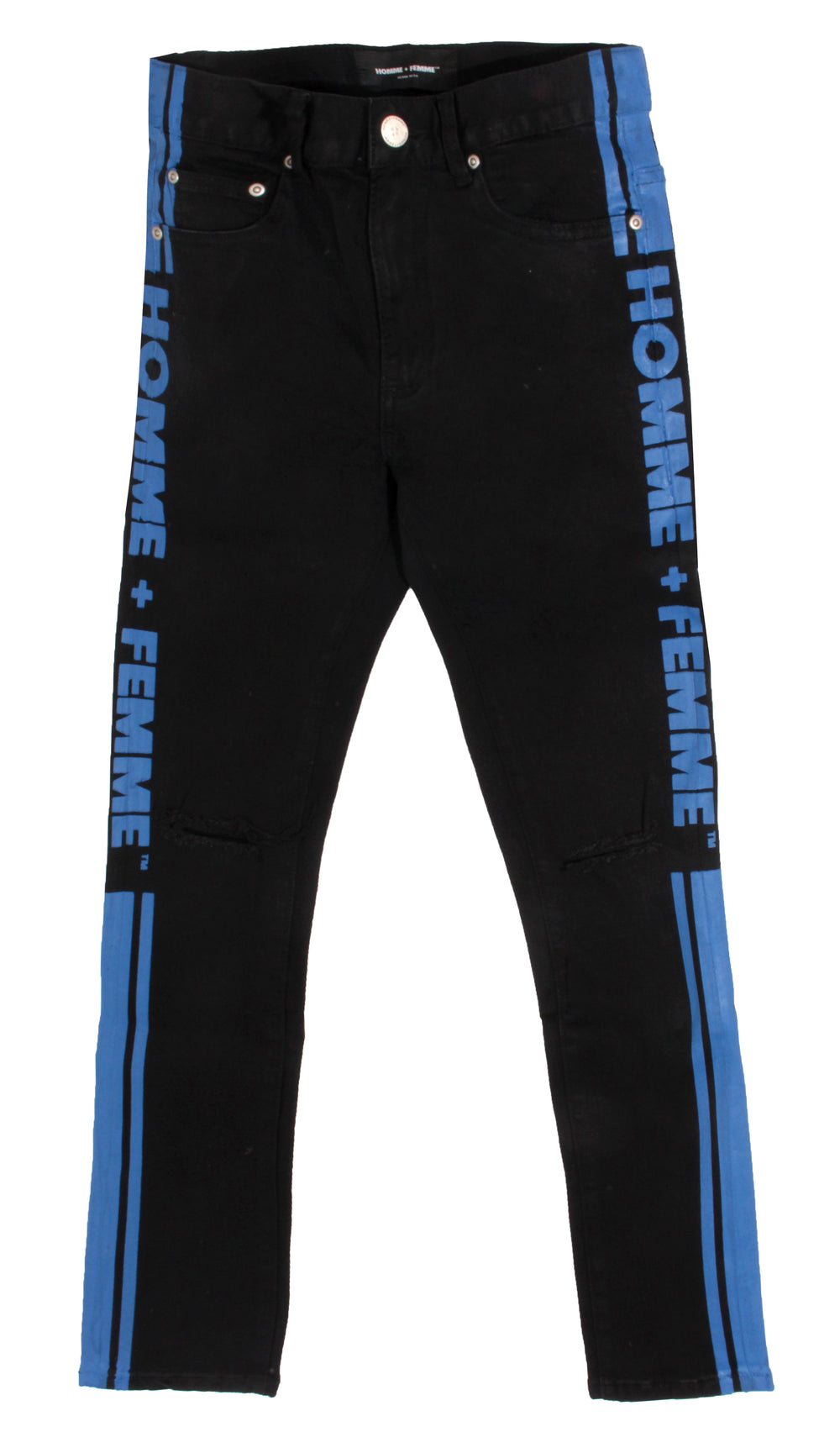 Striped Denim Black W/ Royal Blue