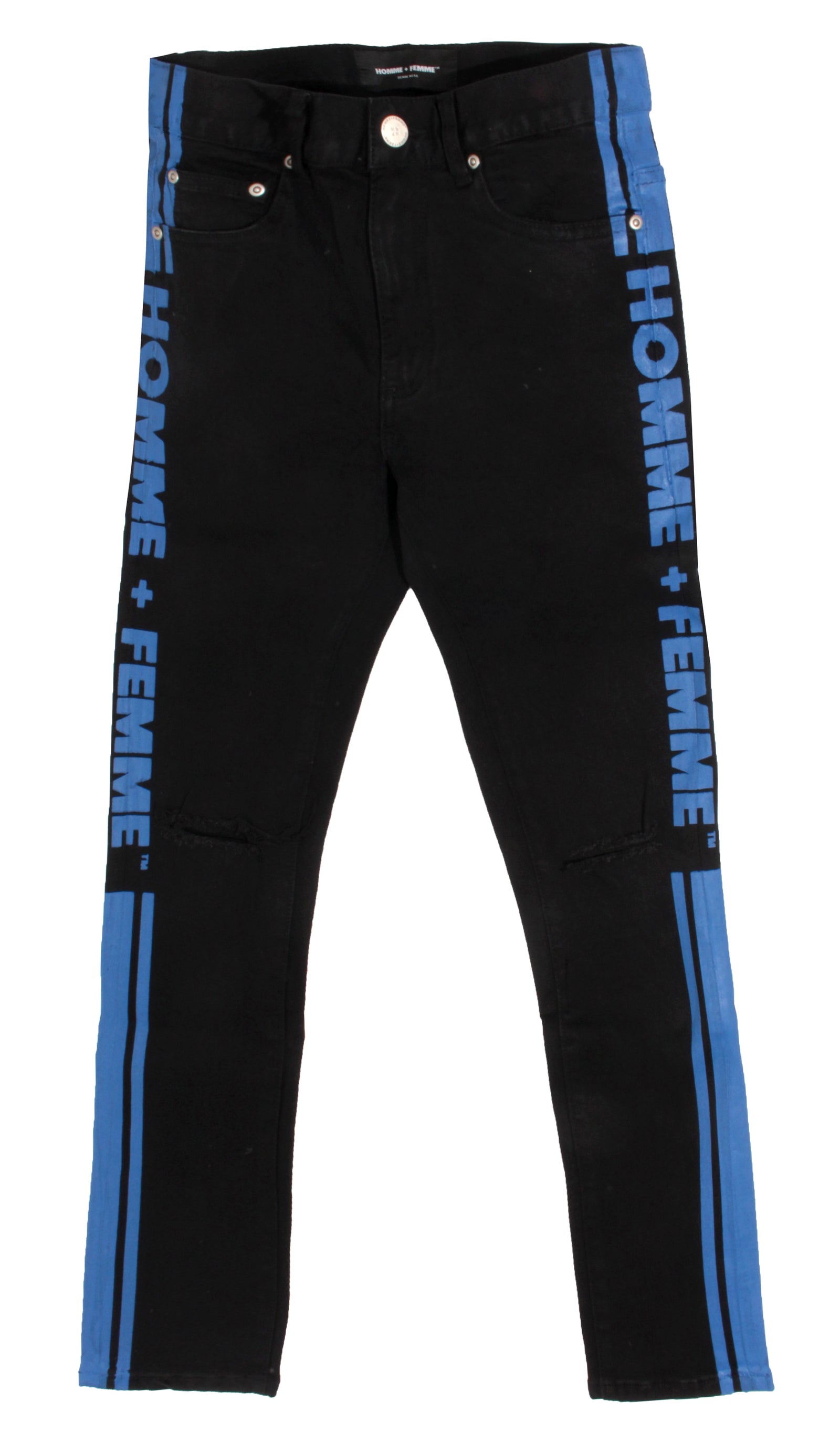 Striped Denim Black W/ Royal Blue